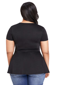 Sexy Black Plus Size Caged Top