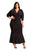 Sexy Black Plus Size Collared Deep V Maxi Dress