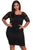 Sexy Black Plus Size Floral Lace Bodycon Dress