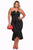 Sexy Black Plus Size Strapless Cascading Ruffle Hi-Lo Dress
