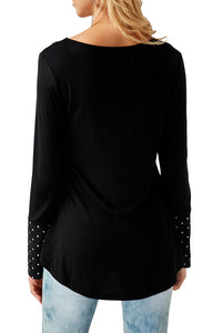 Sexy Black Polka Dot Peasant Tunic