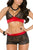 Sexy Black Red Alert Bralette Booty Shorts Set