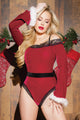 Sexy Black Red Velvet Santa Teddy Christmas Costume
