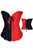 Sexy Black Red Zip Front Halloween Harley Quinn Corset