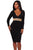 Sexy Black Rhinestone Embellishment Bodycon Midi Dress