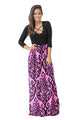 Sexy Black Rosy Printed Maxi Dress with Criss Cross Top