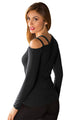 Sexy Black Ruched Asymmetric Top