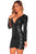 Sexy Black Ruched Sequin Long Sleeve Nightclub Dress