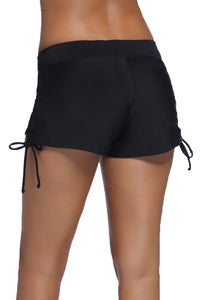 Sexy Black Ruched Side Swimsuit Bottom