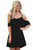 Sexy Black Ruffle Double Layered Short Dress