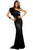 Sexy Black Ruffle One Shoulder Elegant Mermaid Dress