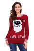 Sexy Black Santa Christmas Sweater In Red