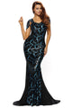 Sexy Black Sequin Embellishment Elegant Mermaid Evening Gown