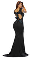 Sexy Black Sequin Embellishment Elegant Mermaid Evening Gown