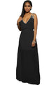 Sexy Black Sequins Accents Maxi Dress