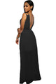 Sexy Black Sequins Accents Maxi Dress