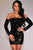 Sexy Black Sequins Off-the-shoulder Club Dress