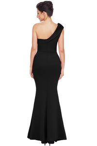 Sexy Black Sexy One Shoulder Ponti Gown