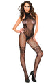 Sexy Black Sheer Bodystocking with Print