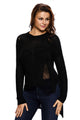 Sexy Black Sheer Knit Tangled Long Tail Sweater