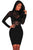Sexy Black Sheer Mesh Geometric Velvet Bodysuit