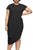 Sexy Black Short Sleeve Asymmetrical Hem Plus Size Dress