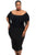 Sexy Black Short Sleeve Fringe Top Plus Size Dress