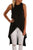 Sexy Black Sleeveless Wrap Style Tunic