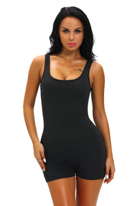 Sexy Black Slim Fitted Tank Romper