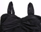 Sexy Black Solid Ruched 2pcs Tankini Skirted Swimsuit