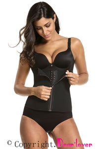 Sexy Black Spiral Boned Sport Workout Body Shaper Waist Cincher