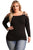 Sexy Black Strappy Crisscross Cold Shoulder Plus Size Top