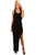 Sexy Black Strappy Side Split Maxi Dress