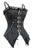 Sexy Black Striped Gothic Punk Overbust Corset