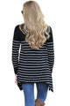Sexy Black Striped Knit Pullover Sweater Top