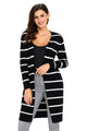 Sexy Black Striped Ribbed Cardigan