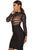 Sexy Black Studded Mesh Bandage Dress