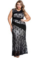 Sexy Black Stylish Lace Splice Plus Size Mermaid Prom Dress