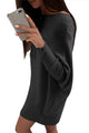 Sexy Black Stylish Long Sleeve Baggy Sweater Dress