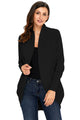 Sexy Black Super Soft Long Sleeve Open Cardigan