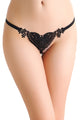 Sexy Black Sweet Lace Heart Pearl G-string