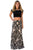 Sexy Black Tendril Printed Maxi Skirt