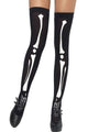 Sexy Black Thigh High Skeleton Print Stockings