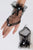 Sexy Black Transparent Fingerless Elbow Short Gloves