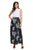 Sexy Black White Floral Maxi Skirt with Split