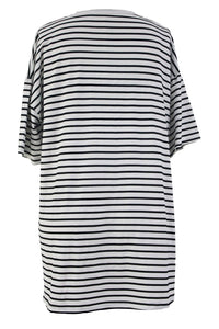 Sexy Black White Striped Beach Shirt Beachwear