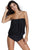 Sexy Black Wirefree Blouson Tankini 2pcs Swimsuit
