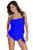 Sexy Blue 2pcs Bandeau Tankini Swimsuit