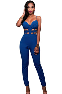 Sexy Blue Bustier Padded Jumpsuit
