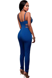 Sexy Blue Bustier Padded Jumpsuit